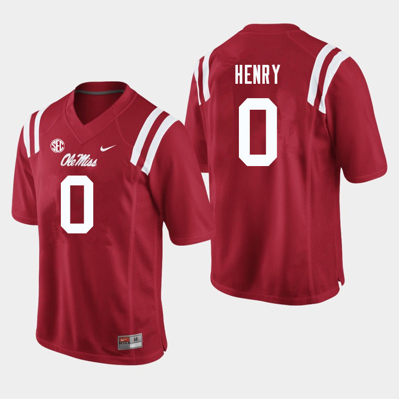 Lakia Henry Ole Miss Rebels NCAA Men's Red #0 Stitched Limited College Football Jersey PUL6758KZ